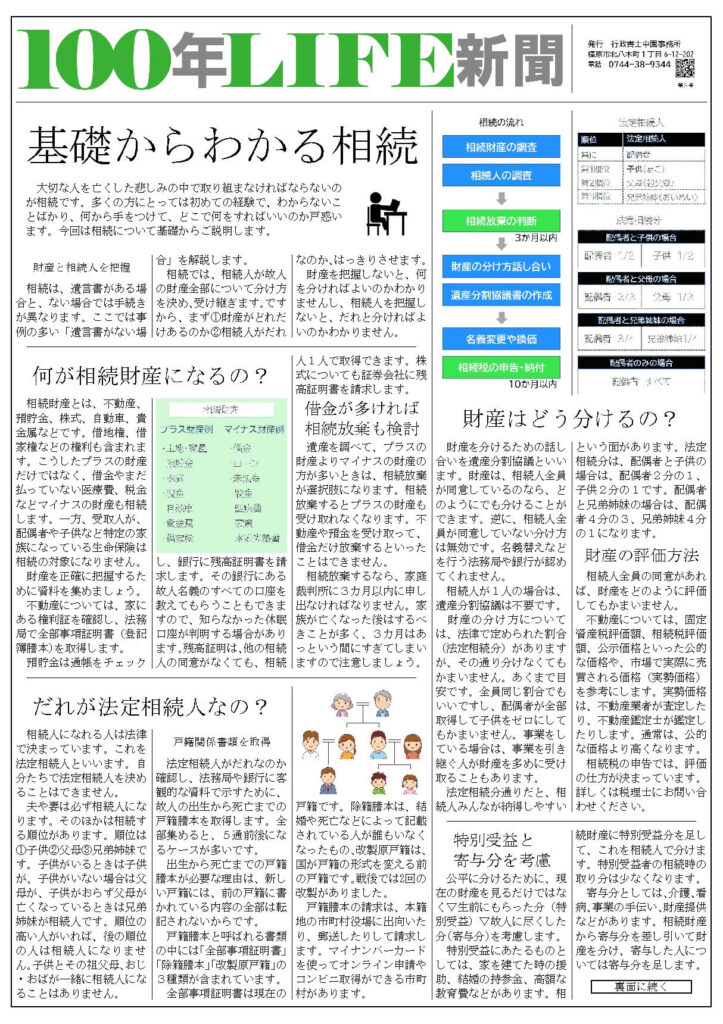 基礎からわかる相続①【100年LIFE新聞】