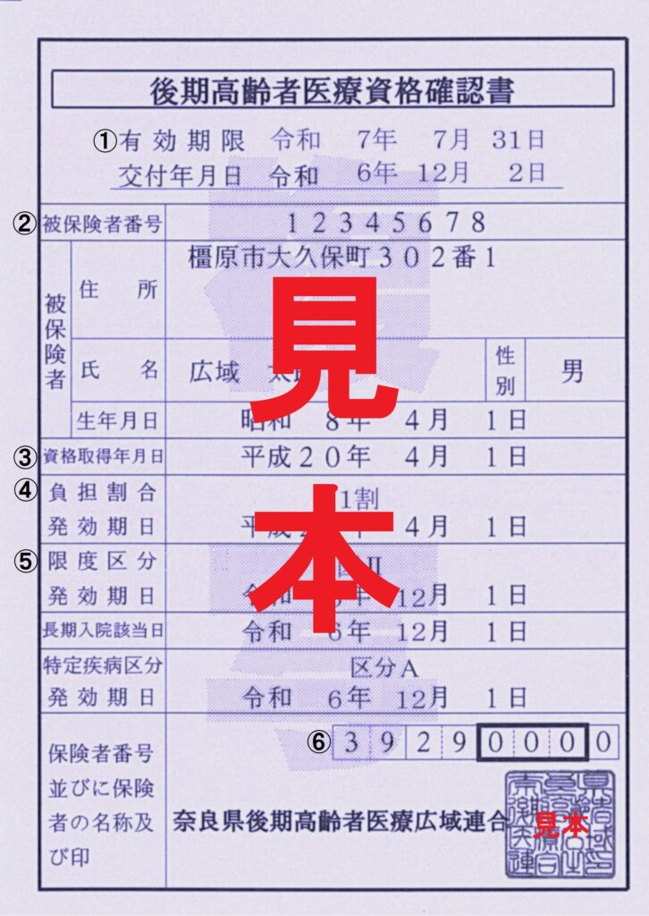 資格確認書見本